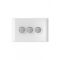 Snow Leopard - Switch Horizontalu00a03 Gang 16AX/20A 250V~, White Cover, White Grid  White/Silver x10 - SNSW3GWS