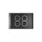 Snow Leopard - Switch Horizontalu00a04 Gang 16AX/20A 250V~, White Cover, White Grid  Black/Black x10 - SNSW4GBB
