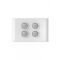 Snow Leopard - Switch Horizontalu00a04 Gang 16AX/20A 250V~, White Cover, White Grid  White/Silver x10 - SNSW4GWS