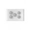 Snow Leopard -u00a0Switch Horizontalu00a05 Gang 16AX/20A 250V~, White Cover, White Grid  White/Silver x5 - SNSW5GWS