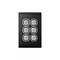 Snow Leopard -u00a0Switch Vertical 6 Gang 16AX/20A 250V~, White Cover, White Grid  Black/Silver x5 - SNSWV6GBS