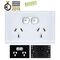Glass Double GPO With Built-In LED Push Button Switch