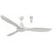 Wave 1520mm 3 ABS Blade DC Remote Control Ceiling Fan with 18w Tricolour LED Light White Satin