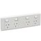 2000 Series, Quad Switch Socket Outlet, 2 Gang, Grid Plate and Surround
White Electric