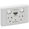 2000 Series, RCD Protected Twin Switch Socket Outlet, 250V, 10A, 1 Pole, 10mA RCD
White Electric