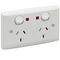 Standard Series, Twin Switch Socket Outlet, 250V, 10A, Standard Size, Indicator
White Electric