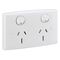 Standard Series, Twin Switch Socket Outlet, 250V, 15A, Standard Size
White Electric