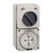 Clipsal - 56 Series, Switched Socket Outlet, 500V, 50A, 5 Round PIN, IP66, 3 Pole, Surface Mount
Chemical Grey