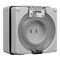 Clipsal - 56 Series, Surface Socket, IP66, 110V 10A - 2 ParAllel Flat Pins
Grey