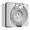 Clipsal - 56 Series, Surface Socket, IP66, 250V 20A - 3 Flat Pins
Grey