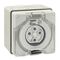 Clipsal - 56 Series, Surface Socket, IP66, 500V 20A - 4 Round Pins
Chemical Grey