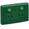 2000 Series, Twin Switch Socket Outlet, 250V, 10A - Green