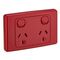 2000 Series, Twin Switch Socket Outlet, 250V, 10A - Red