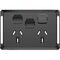 Pro Series, Twin Power Point Skin, Horizontal Mount, 1ExBlank, 10A, 250V, Clip-On - Black