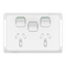 Pro Series, Twin Power Point Skin, Horizontal Mount, 1ExBlank, 10A, 250V, Clip-On - Extra Vivid White
