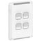Pro Series, Switch, Vertical 4 Gang, 1/2 Way 20A, /16AX 230/240V, IP44 - Extra Vivid White