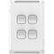 Pro Series, Flush Switch, Vertical Mount, 4 Gang, 1-Way/2-Way, 230/240V 20A, /16AX - Extra Vivid White