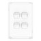 Pro Series, Switch Plate Skin, 4 Gang, Horizontal/Vertical Mount, Clip-On - Extra Vivid White