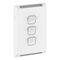 Pro Series, Flush Switch, Vertical Mount, 3 Gang, 1-Way/2-Way, 230/240V, 20A, /16AX - Extra Vivid White