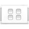 Pro Series, Flush Switch, Horizontal Mount, 4 Gang, 1-Way/2-Way, 230/240V 20A, 16AX - Extra Vivid White