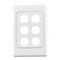 2000 Series, Flush Surround and Grid Plate, 6 Gang, Vertical/Horizontal Mount, Standard Size - White Electric