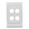 2000 Series, Flush Surround and Grid Plate, 4 Gang, Vertical/Horizontal Mount, Standard Size - White Electric