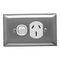 Metal Plate Series, Single Switch Socket Outlet, 250V, 15A, A Style Deep Curved Plate - White Electric