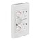 Medilec, Twin Switch Socket Outlet, 250V, 10A, 2 Gang, 1 Pole, Vertical - White Electric