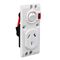 Medilec, Single Switch Socket Outlet, 250V, 10A, O Style, 2 Pole, Vertical, Neon - White Electric
