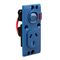Medilec, Single Switch Socket Outlet, 250V, 10A, O Style, 2 Pole, Vertical, Neon - Dark Blue