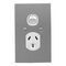 Metal Plate Series, Single Switch Socket Outlet, 250V, 10A, B Style, Flat Plate, Vertical - White Electric