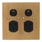 Metal Plate Series, Twin Switch Socket Outlet, 250V, 10A, BB Style, Flat Plate, Vertical - Black