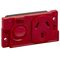 Medilec, Single Switch Socket Outlet, 250V, 10A, O Style, 2 Pole, Horizontal, Neon - Red