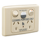 Medilec, RCD Protected Medilec, Twin Switch Socket Outlet, 250V, 10A, 1 Pole, Horizontal, 10mA RCD - Beige