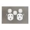 Metal Plate Series, Twin Switch Socket Outlet, 250V, 10A, BSL Style, Removable Extra Switch - White Electric