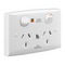 Medilec, Twin Switch Socket Outlet, 250V, 10A, Safety Shutter, Security Screw - White Electric