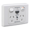 Medilec, RCD Protected Medilec, Twin Switch Socket Outlet, 250V, 10A, 1 Pole, Horizontal, 10mA RCD - White Electric