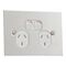 Metal Plate Series, Twin Switch Socket Outlet, 250V, 10A, BSL Style - White Electric