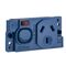 Medilec, Single Switch Socket Outlet, 250V, 10A, O Style, 2 Pole, Horizontal, Neon - Dark Blue
