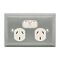 Metal Plate Series, Twin Switch Socket Outlet, 250V, 10A, A Style Deep Curved Plate - White Electric