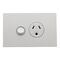 Saturn Zen, Single Power Point, Round Earth Horizontal Mount, 250V, 10A - Zen White