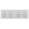 Saturn Zen, Quad Power Point, Horizontal Mount, 250V, 10A - Zen White