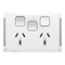 Pro Series, Twin Power Point, Horizontal Mount,1Ex20A, 10A, 250V - Extra Vivid White