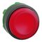Harmony XB5, Head for illuminated push-button, plastic, red projecting, 22mm, universal LED, spring return, plain lens