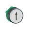 Harmony XB5, push-button head, plastic, flush, white, 22mm, spring return, marked UP ARROW