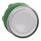 Harmony XB5, Head for illuminated push-button, plastic, white flush, 22mm, universal LED, spring return, plain lens