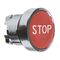 Harmony XB4, push-button head, metal, flush, red, 22mm, spring return, marked STOP
