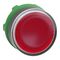 Harmony XB5, Head for illuminated push-button, plastic, red flush, 22mm, universal LED, spring return, plain lens