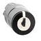Harmony XB4, Key switch selector head, metal, black, 22mm, key 455, 3 positions, spring return to center