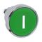 Harmony XB4, push-button head, metal, flush, green, 22mm, spring return, marked I